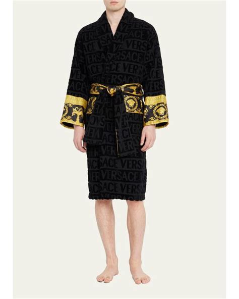 robe versace noir et doré|Versace unisex barocco sleeve robe.